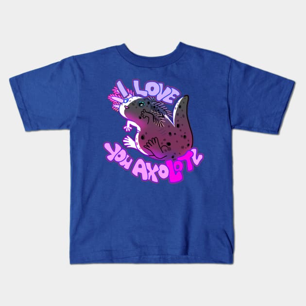 I LOVE YOU AXOLOTL thicc mud puppy t-shirt Kids T-Shirt by Angsty-angst